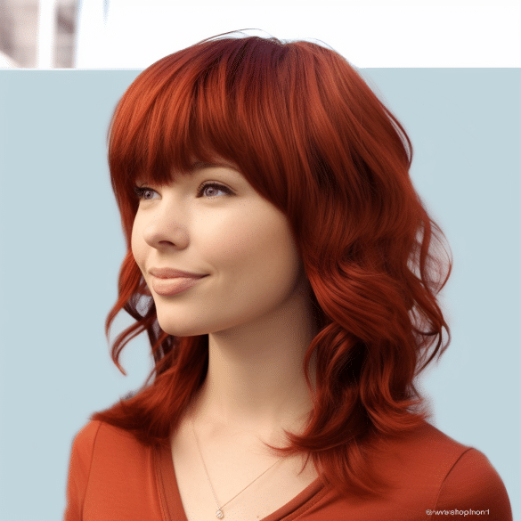 Auburn Butterfly Cut with Swooping Bangs