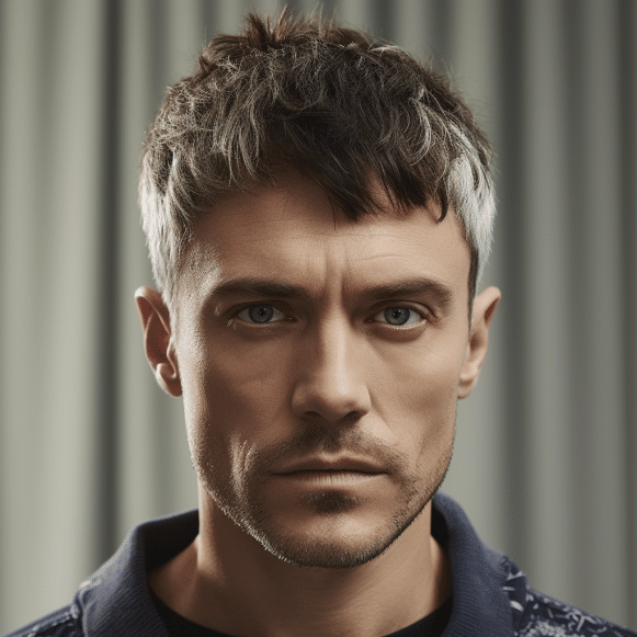 Caesar Cut with Layered Fringe