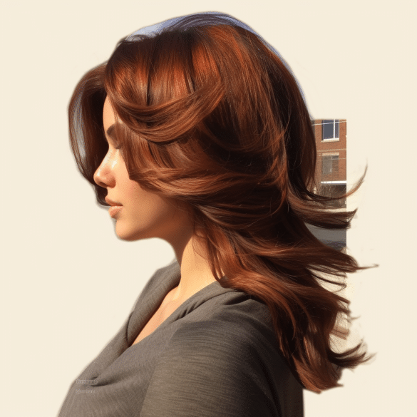 Chocolate Brown Butterfly Layers with Copper Highlights