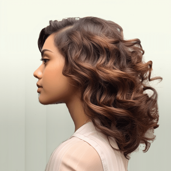Curly Brunette Butterfly Cut