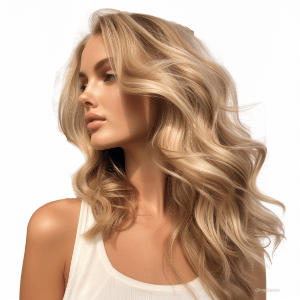 Honey Blonde Butterfly Cut with Loose Curls