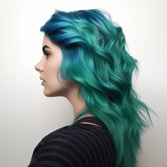 Mermaid Butterfly Cut with Teal Highlights