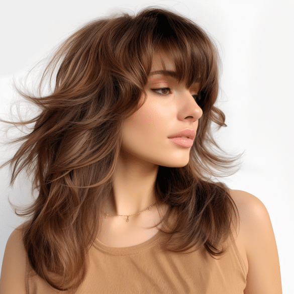 Shaggy Butterfly Cut with Curtain Bangs