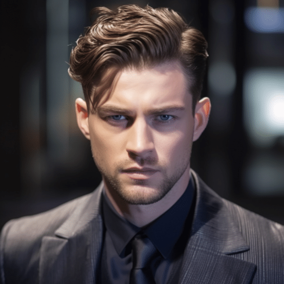 Slicked Back with Feathered Fringe