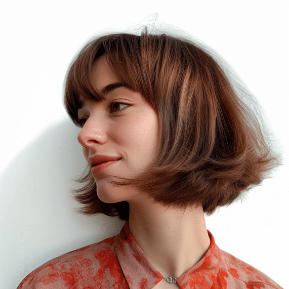 Textured Butterfly Bob with Fringe